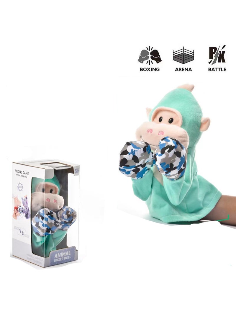New And Unique Interactive Hand Puppet Toys, Glove Performance Puppets, Voice-Making Finger Puppets (Green Boxing Monkey) - Image 1